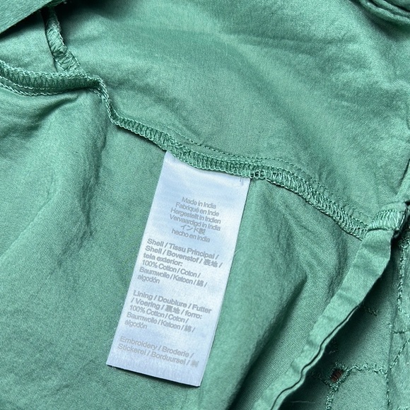 JCrew women’s Green Eyelet mini Button-Up Dress size 6 - Picture 14 of 14